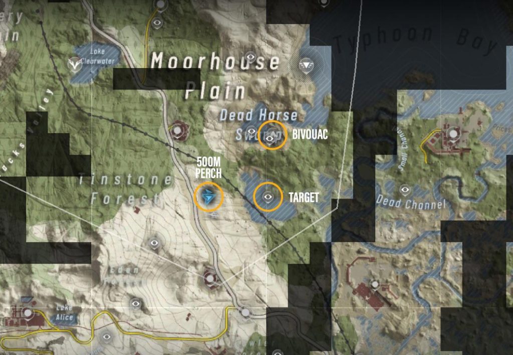 Map of rifle ranging location in Ghost Recon Breakpoint